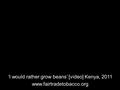 Exploring alternative livelihoods for farmers and alternatives to tobacco farming in Kenya